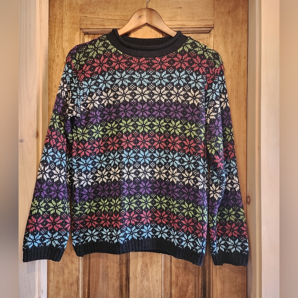 Vintage Binghamton Knitting Co Multi Pattern Sweater